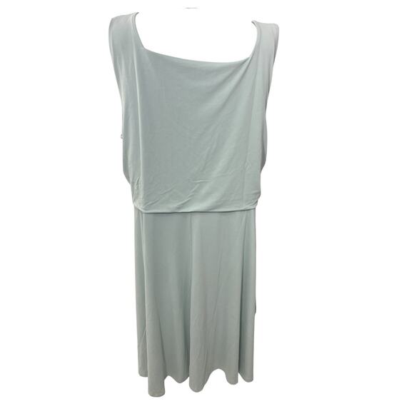 Lands' End Women's Dress Cupro Fit and Flare Sleeveless 3X Light Teal Green - Picture 3 of 10